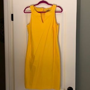 Bright highlighter yellow dress